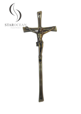 Настраиваемый античный латунный металлический погребальный крест 39 * 15 см SGS сертифицированный ZJ-01